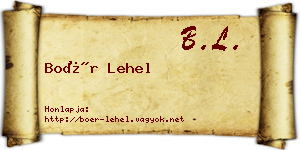 Boér Lehel névjegykártya
